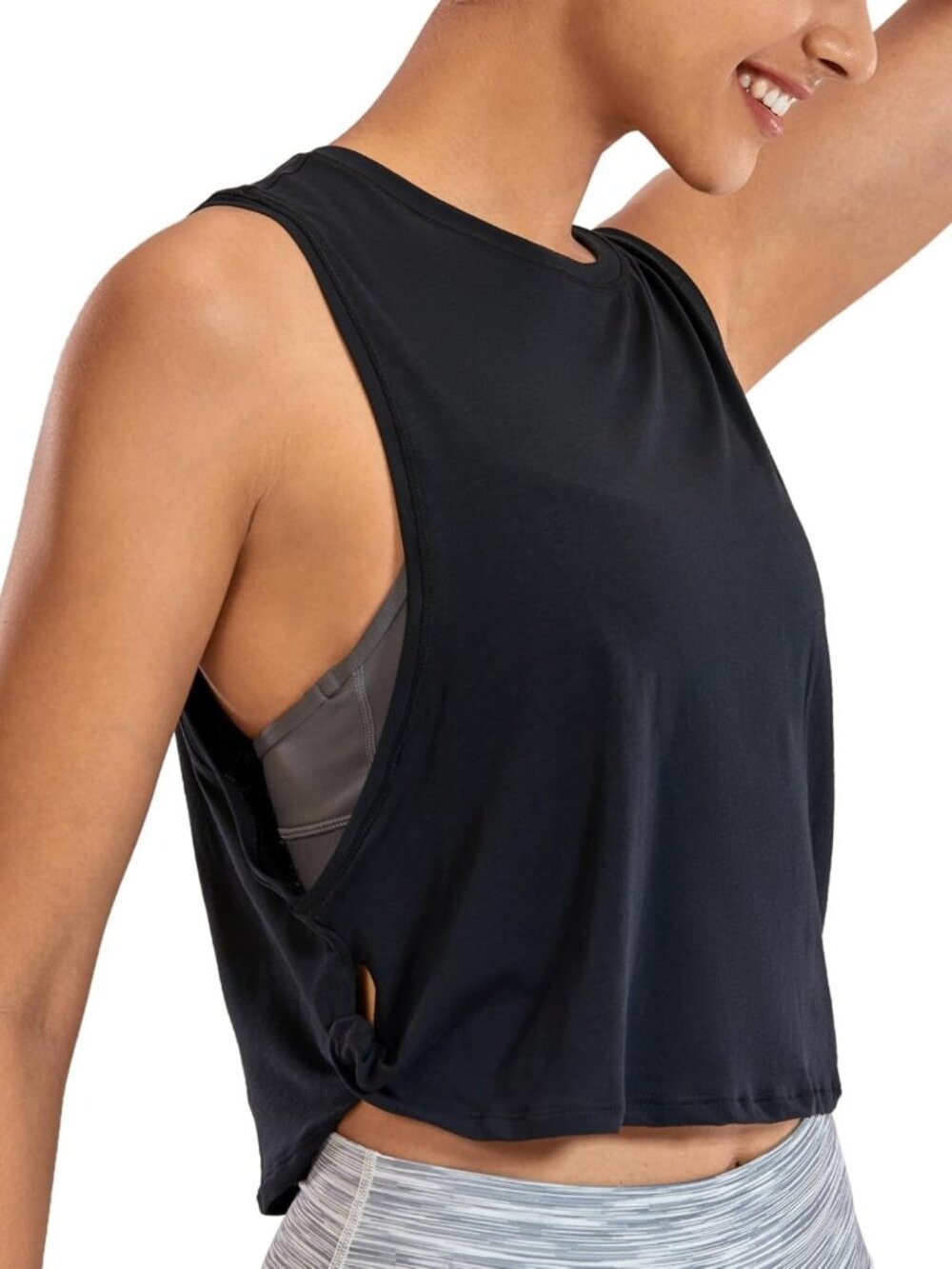 Pima Cotton Dropped Armhole Tank Top for Yoga & Fitness, Soft & Breathable
